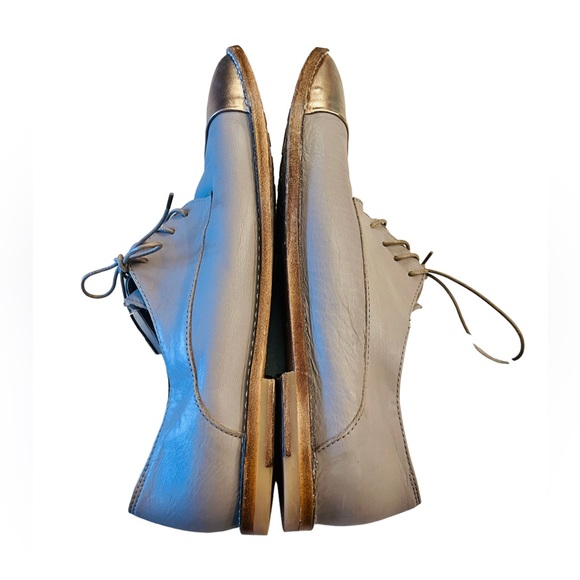 Attilio Giusti Leombruni Lace up Oxford Metallic Leather Made in Italy Size 39 - Picture 2 of 13